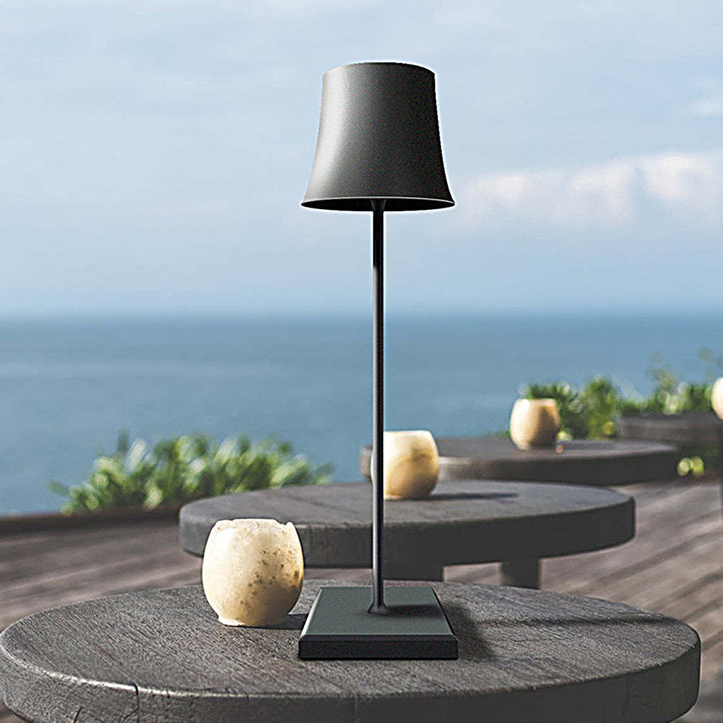 15" Cordless Cool Metal Black White Lamp