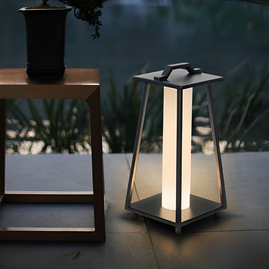 Portable Waterproof LED Removable Black Modern Outdoor Floor Lamp-Lighom
