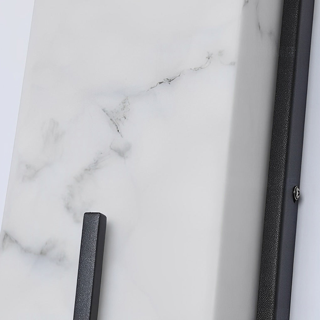 Resin Rectangular Waterproof LED Black Modern Outdoor Sconce Lighting-Lighom