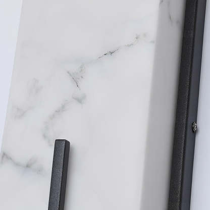 Resin Rectangular Waterproof LED Black Modern Outdoor Sconce Lighting-Lighom