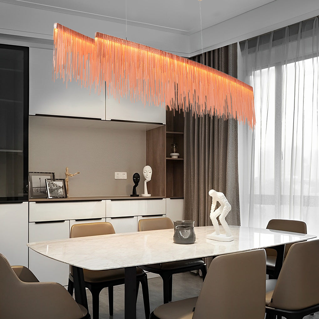Tassel postmodern gold pendant lighting, Lighom — Polished Chrome / 3-Color Changeable