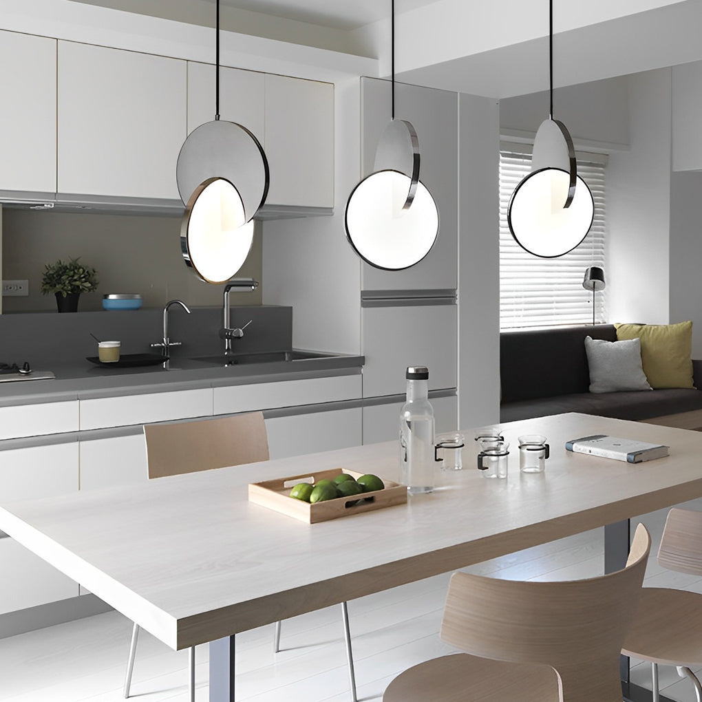 Round Stainless Steel LED Acrylic Postmodern Pendant