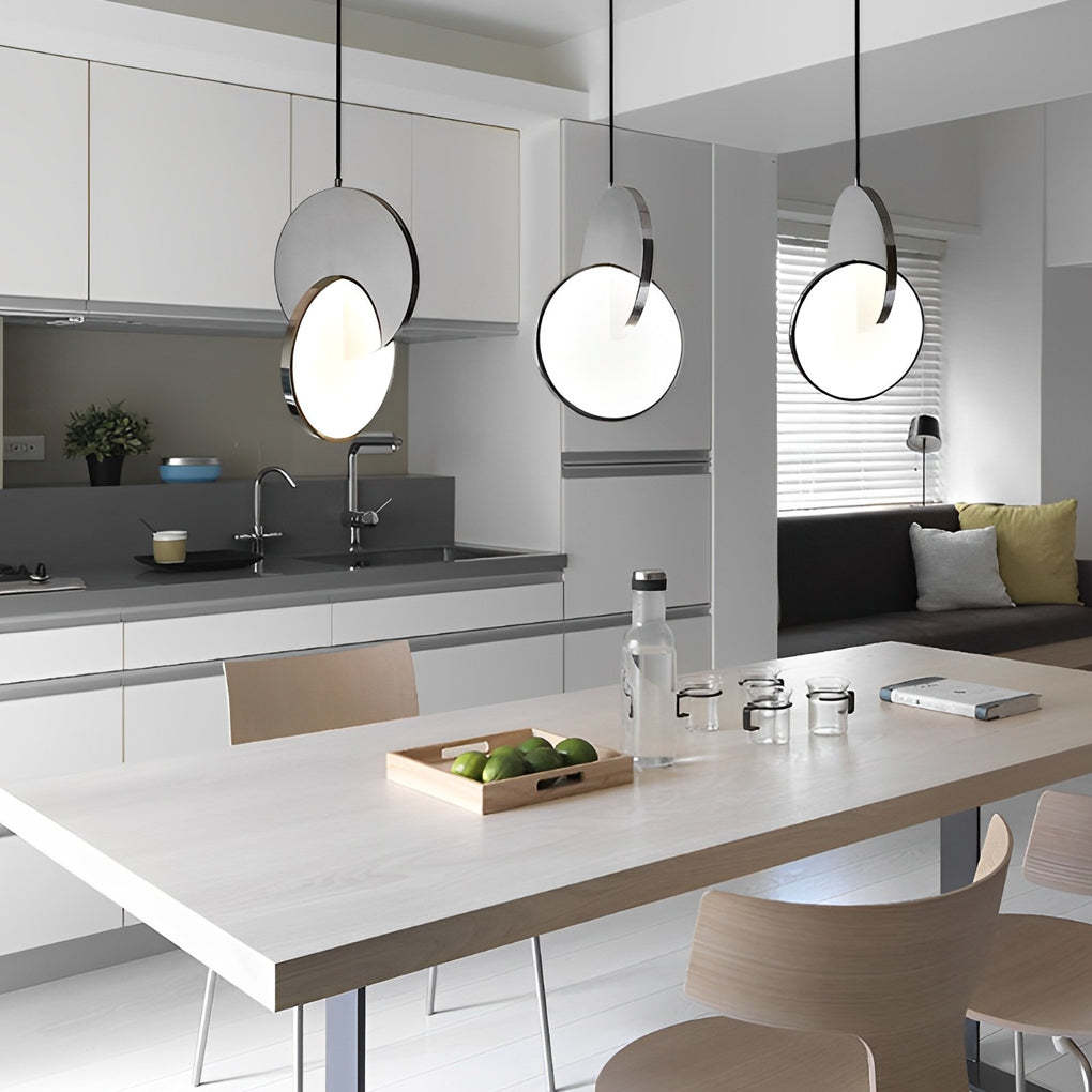 Round Stainless Steel LED Acrylic Postmodern Pendant