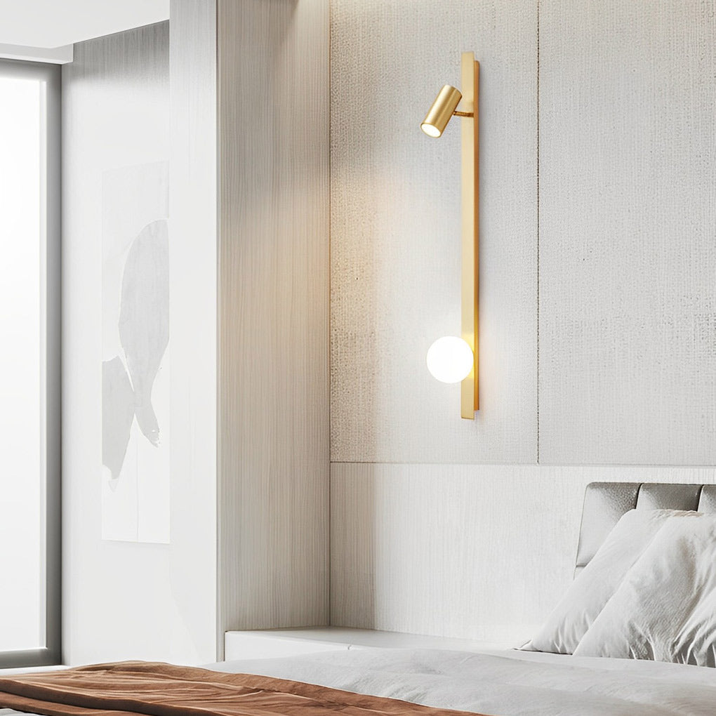 Long Strip LED Three Step Dimming Wall Lamp with Adjustable Spotlight-Lighom