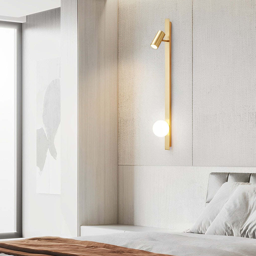 Long Strip LED Three Step Dimming Wall Lamp with Adjustable Spotlight-Lighom