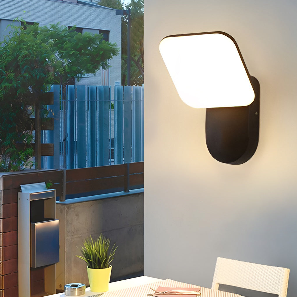 Lighom industrial 12w square black outdoor wall lighting in metal — Cool White (6000K)