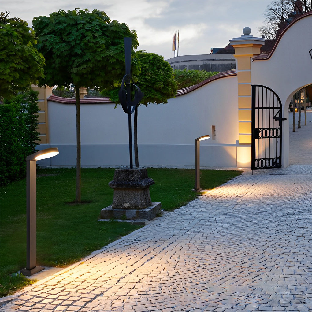 Minimalist Aluminum Waterproof LED Black Modern Lawn Lamp Outdoor Lights-Lighom