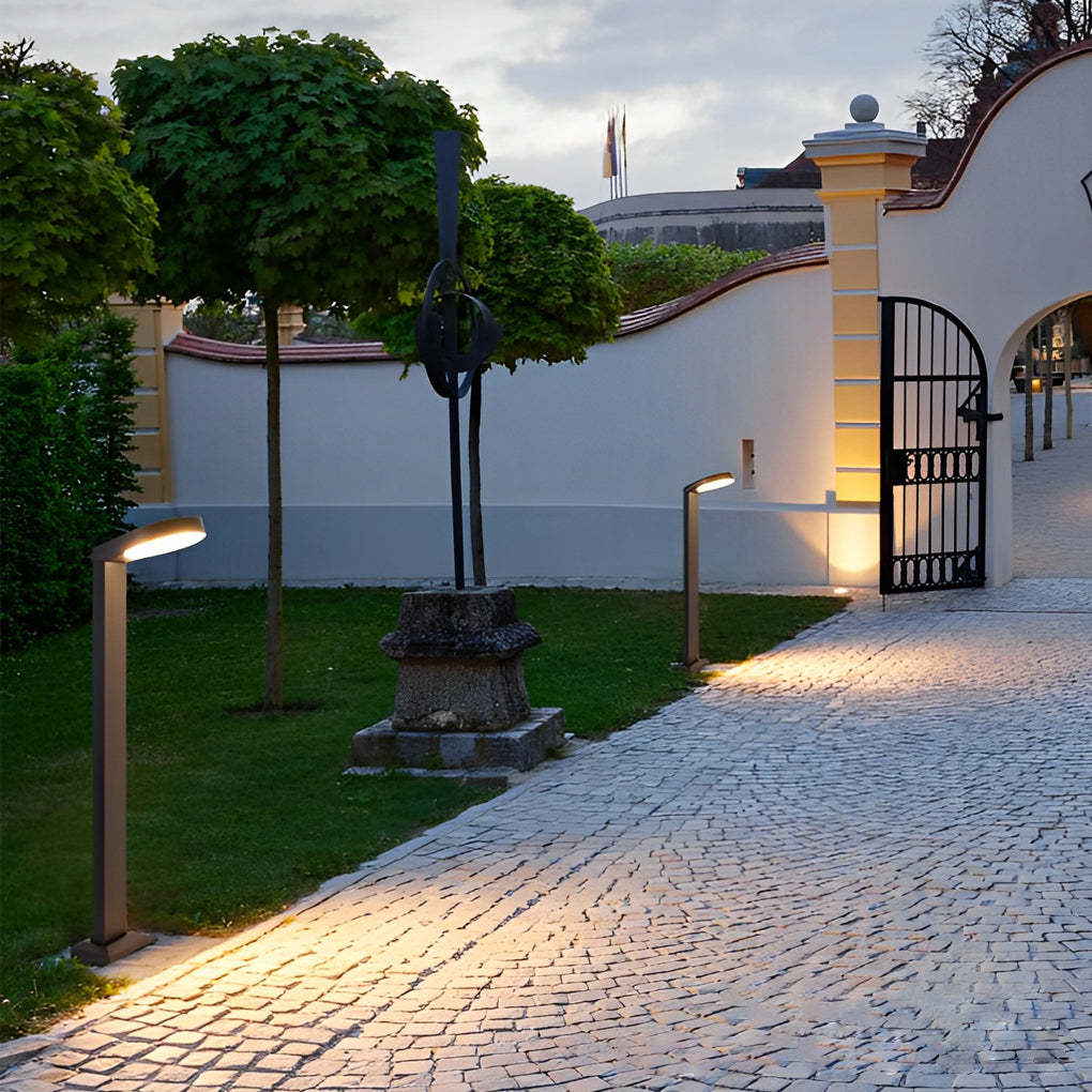 Minimalist Aluminum Waterproof LED Black Modern Lawn Lamp Outdoor Lights-Lighom