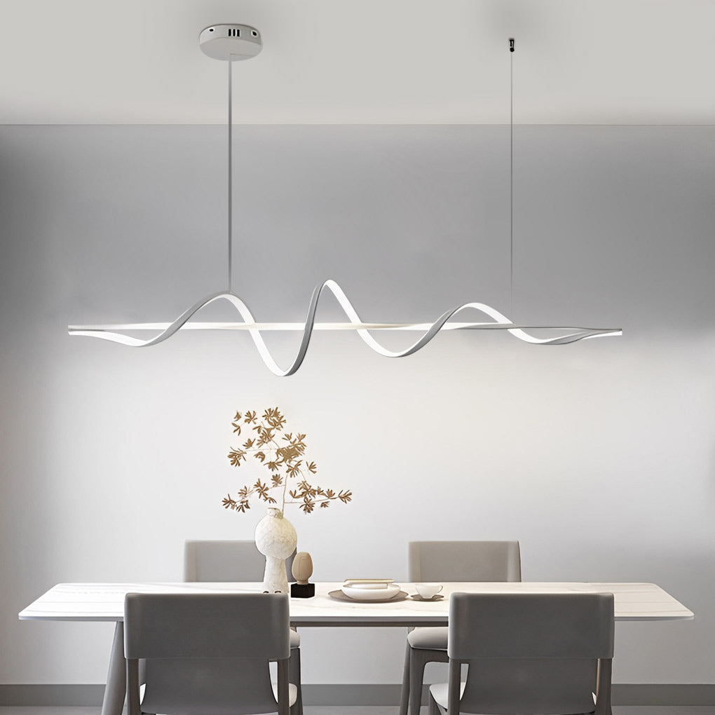 Wavy Rotating Ring Dimmable LED Nordic Chandelier