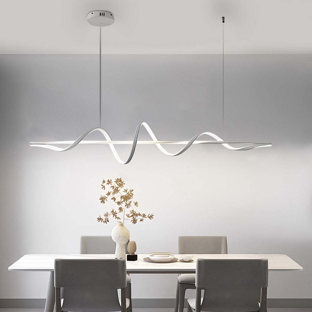 Wavy Rotating Ring Dimmable LED Nordic Chandelier