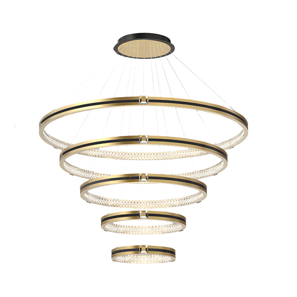 Circle Ring Dimmable Brushed Gold Modern Chandelier