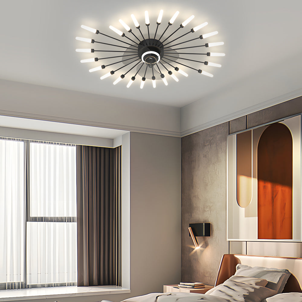 Flower Mute 3-Step Nordic Ceiling Fan