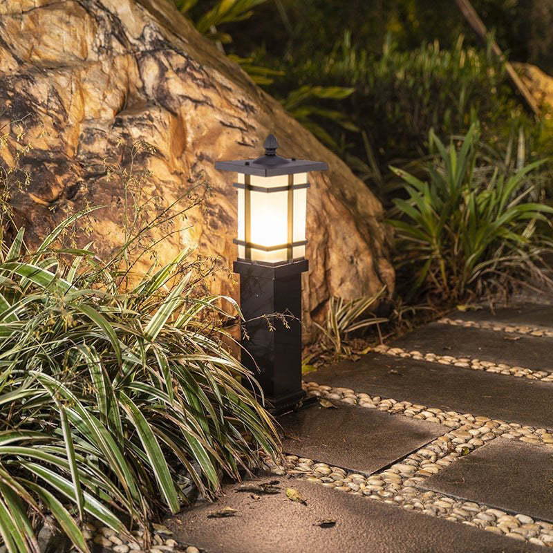 Elegant Vintage Pavilion Black Light Post Retro Outdoor Pathway Lamp-Lighom