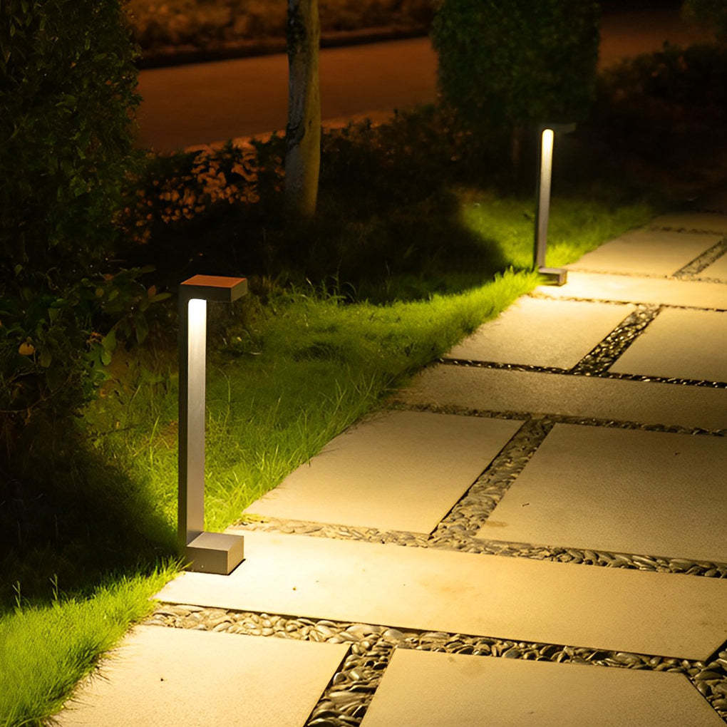 I-Shaped Waterproof Aluminum LED Black Modern Outdoor Pathway Lights-Lighom