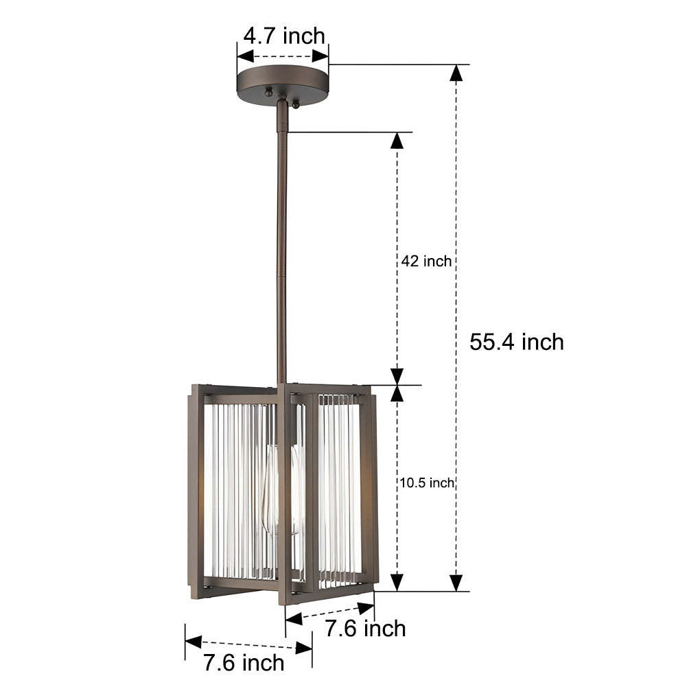 Square Iron Frame Retro Industrial Dining Chandelier