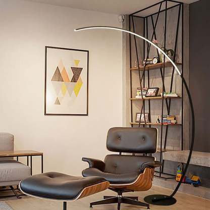 Minimalist Curved Line LED Aluminum Floor Lamp — White / Neutral Light (4000K) / 220V-240V For UK/AU