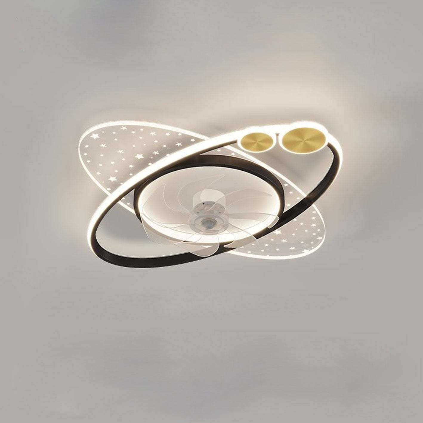 Modern Planet Star Effect LED Flush Mount Fan Light