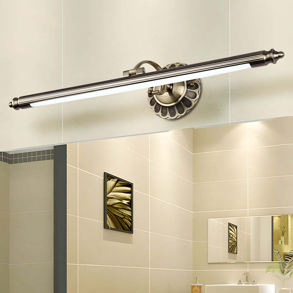 Retro Cylinder LED Flower Bronze Bathroom Vanity Light