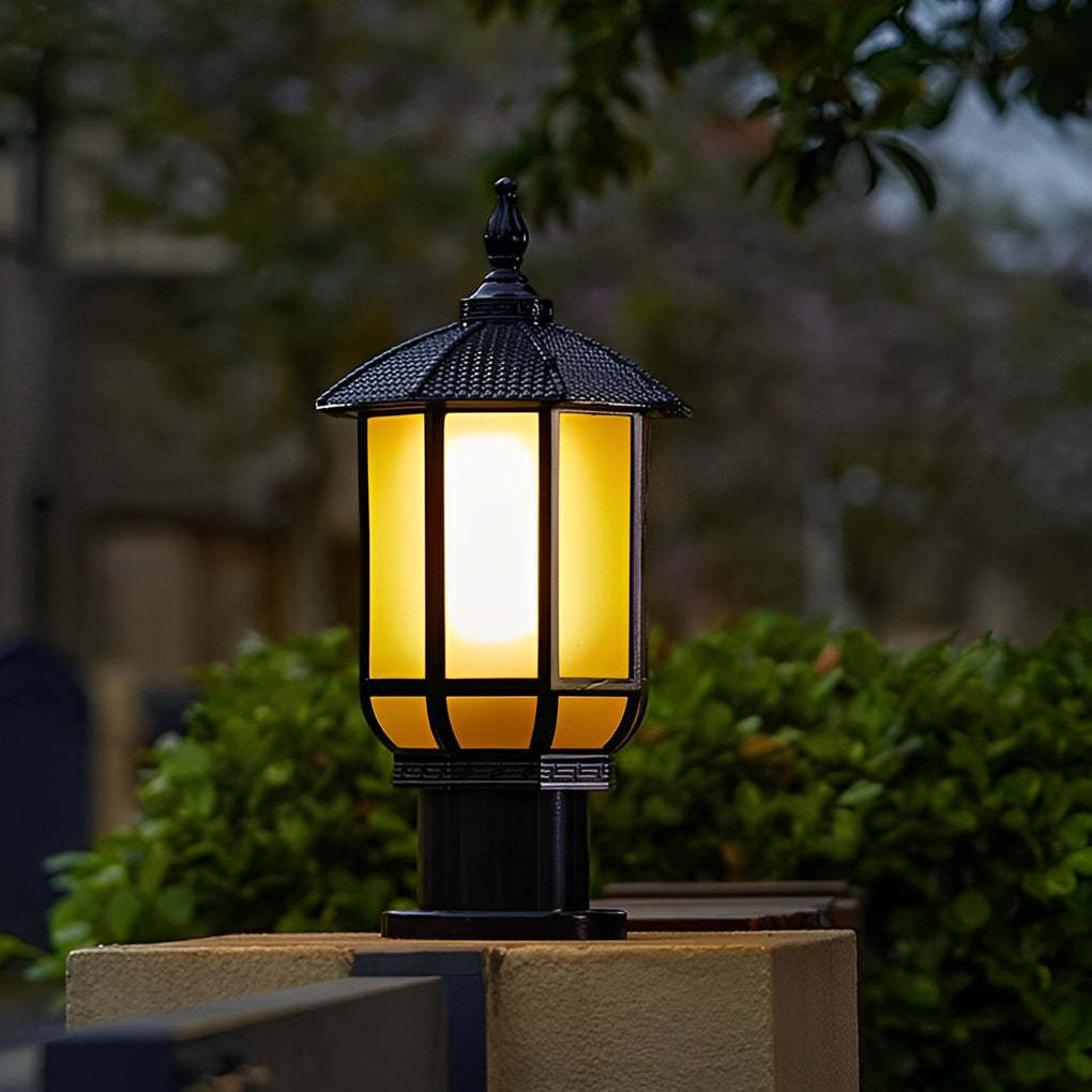 Waterproof IP55 LED 12W 3 Step Dimming Retro Outdoor Fence Post Lights-Lighom