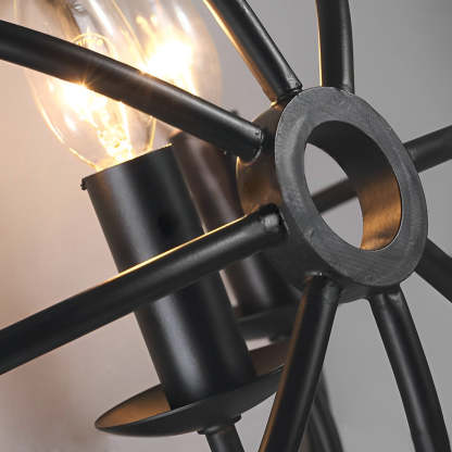 Hemispherical Iron Art Candlelight Black Retro Nostalgic Wall Lights Fixture-Lighom
