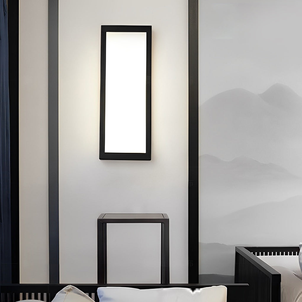 Rectangular LED Waterproof Black Modern Outdoor Exterior Light Wall Lamp-Lighom