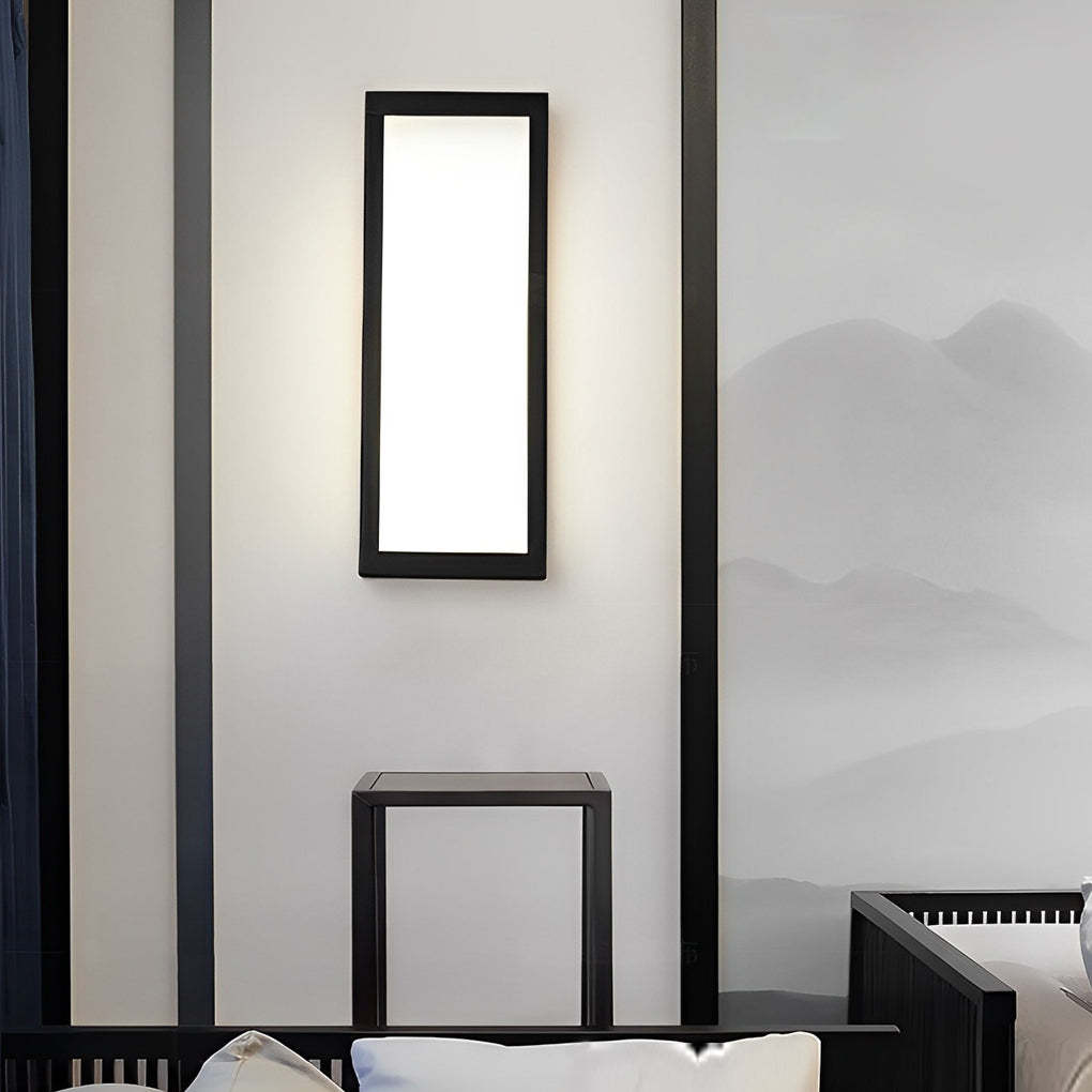 Rectangular LED Waterproof Black Modern Outdoor Exterior Light Wall Lamp-Lighom