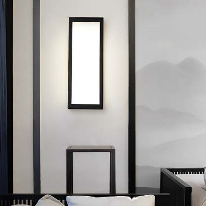 Rectangular LED Waterproof Black Modern Outdoor Exterior Light Wall Lamp-Lighom