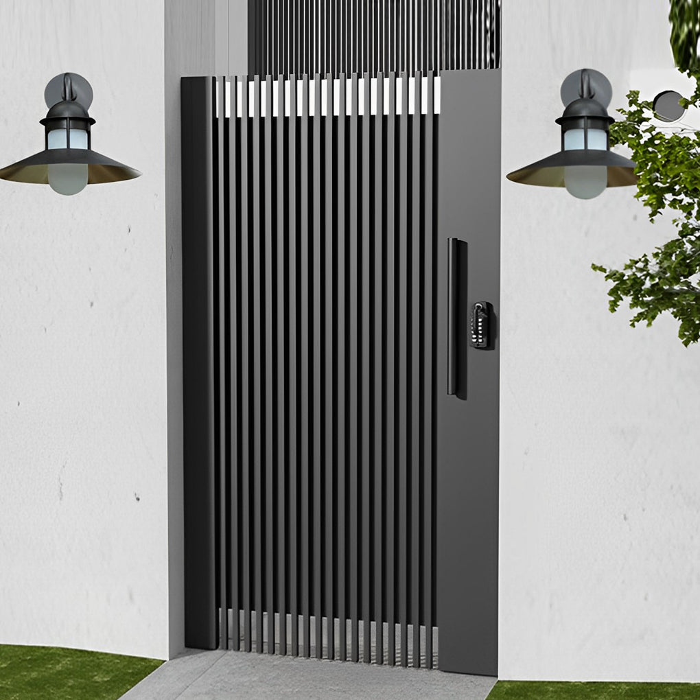 Modern retro round black outdoor wall lighting, Lighom