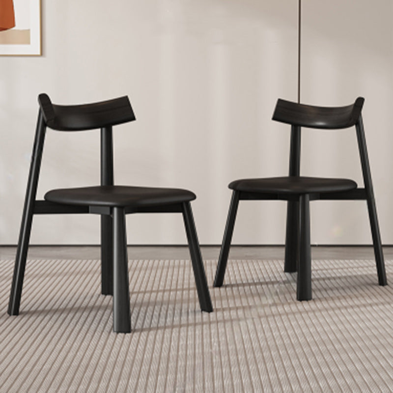 Minimalist Rectangular Wood Leather Chair