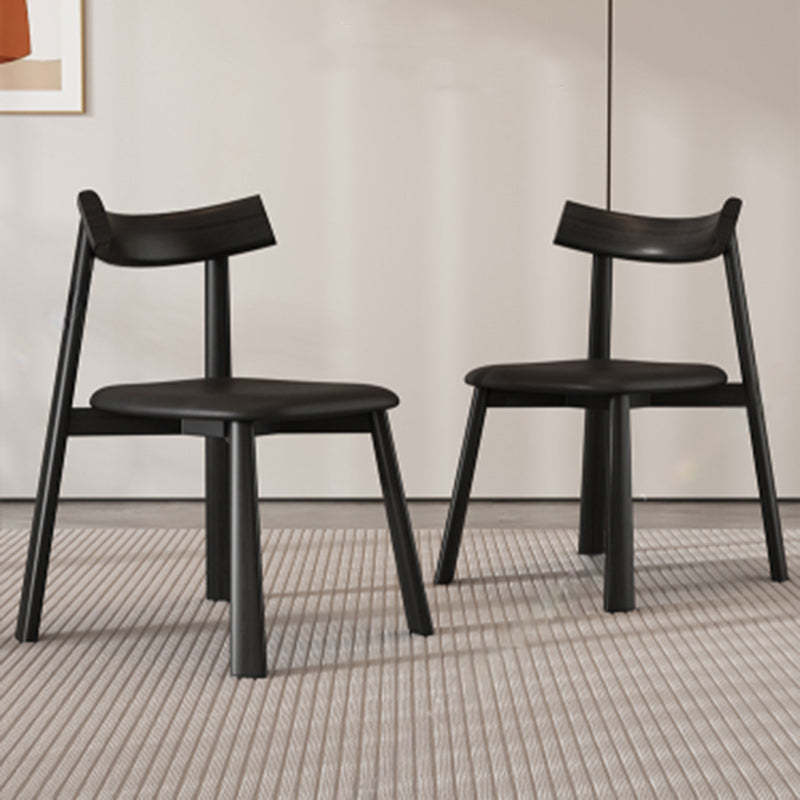 Minimalist Rectangular Wood Leather Chair