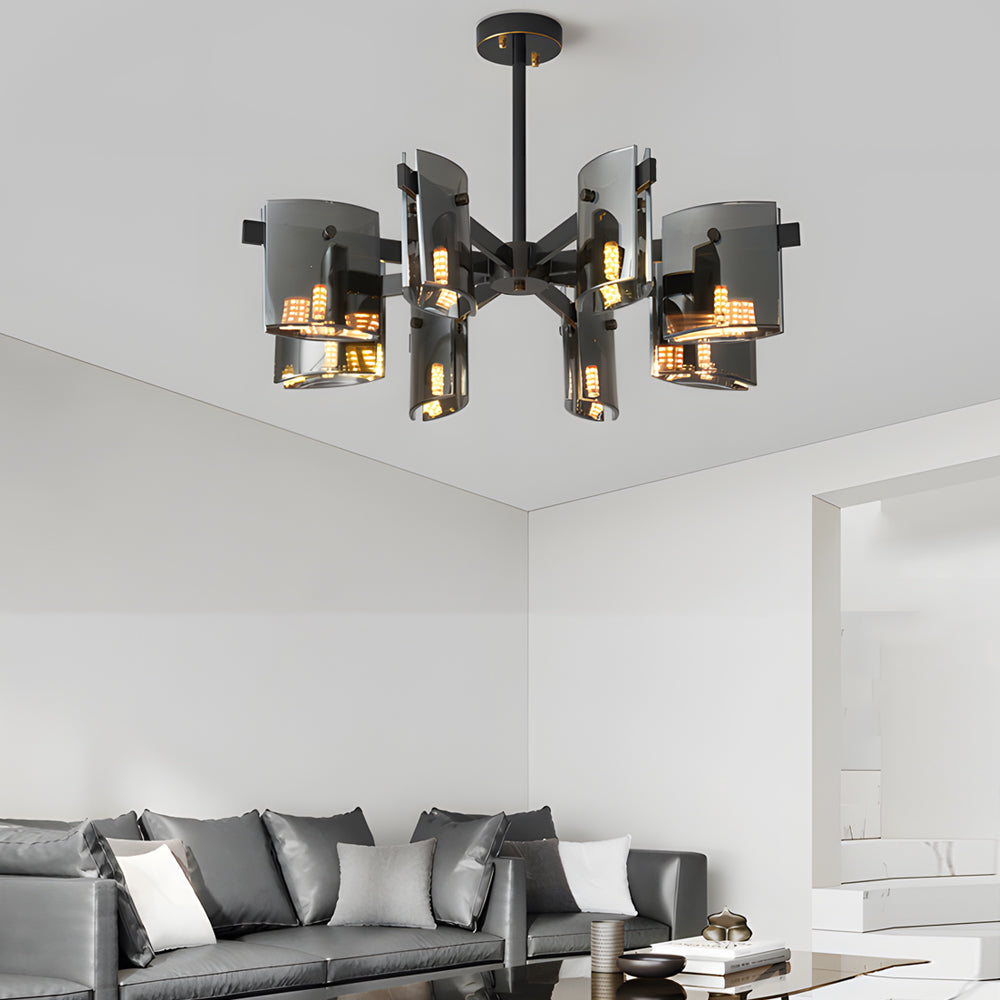 Dimmable Metallic Glass Chandelier