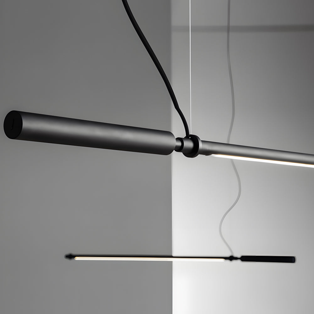 Minimalist Black Acrylic Linear LED Pendant