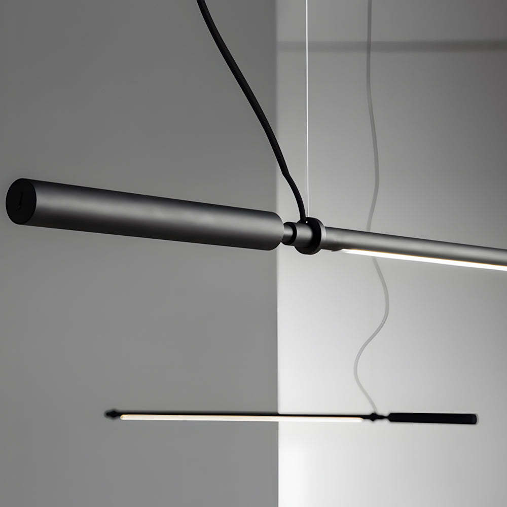 Minimalist Black Acrylic Linear LED Pendant