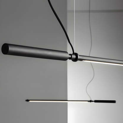 Minimalist Black Acrylic Linear LED Pendant