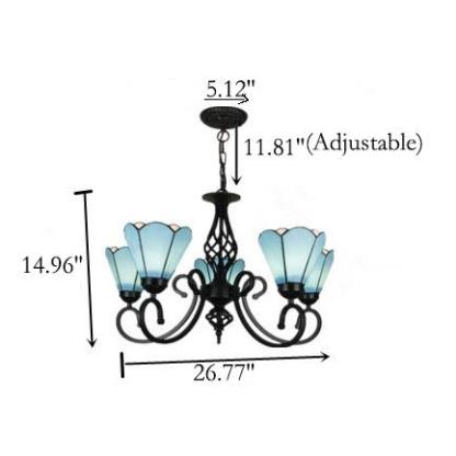 European Tiffany Glass Chandelier