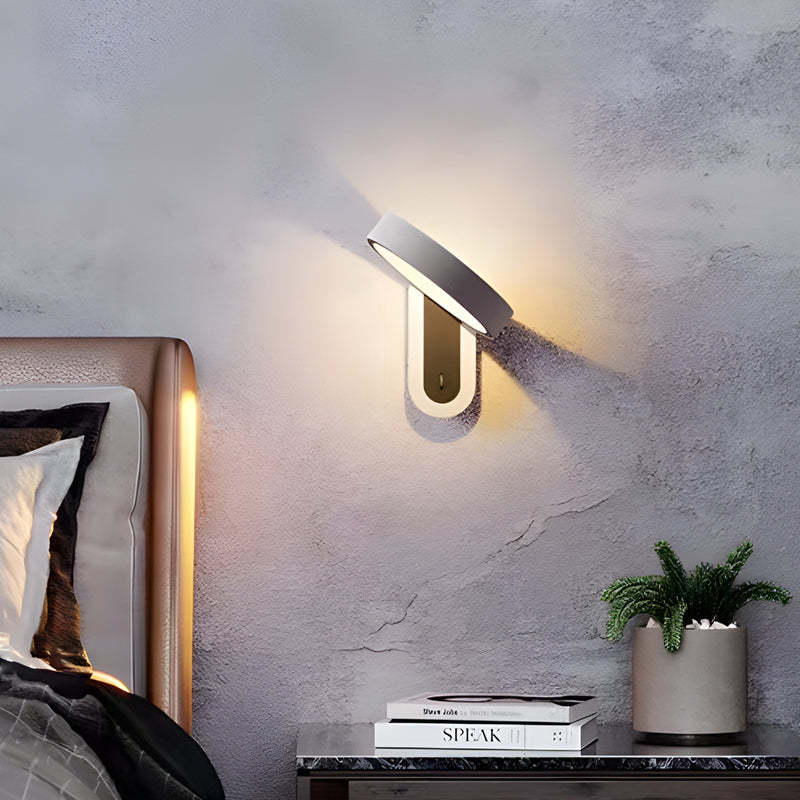 Round Adjustable White Modern LED Wall Light
