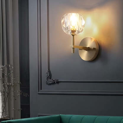 Ball-shaped LED Crystal Gold Postmodern Plug in Sconce Lighting Wall Lamp-Lighom