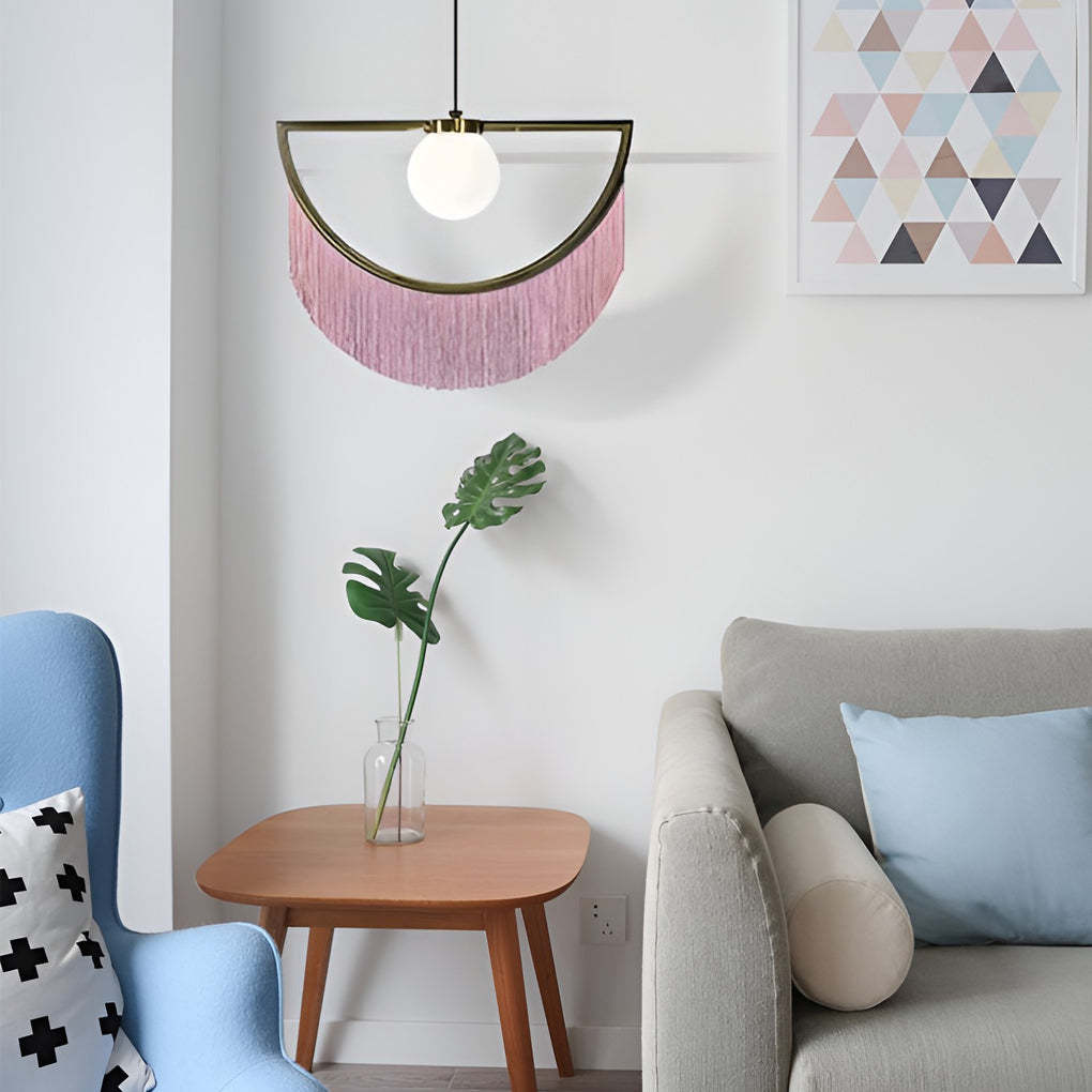 Pink Tassel LED Nordic Pendant Chandelier