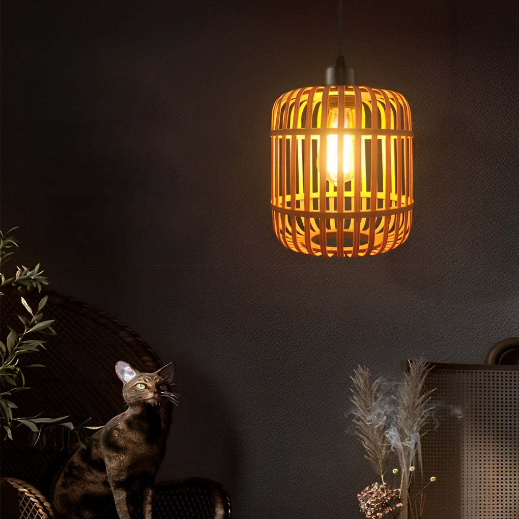 Handmade Rattan Lantern Minimalist Japanese Pendant