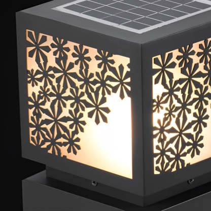 Snowflakes Decor LED Waterproof Black Modern Solar Outdoor Lawn Lamp-Lighom