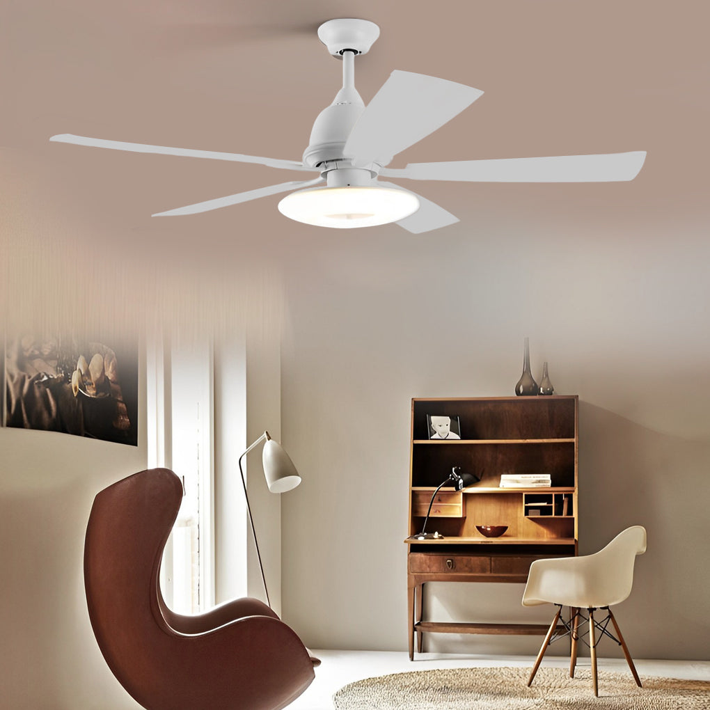 5-Blade Mute Dimmable LED Remote Nordic Fan