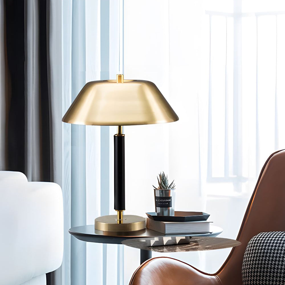 Modern Black Metal Brass Table Lamp