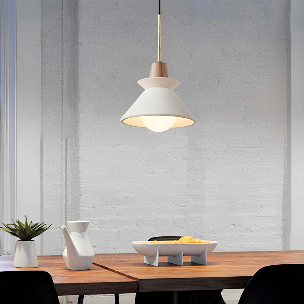 Cement Wood White Nordic Kitchen Pendant