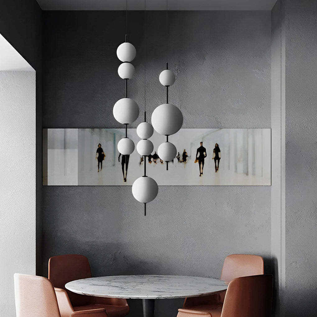 White Gourd Glass Bubble LED Nordic Pendant