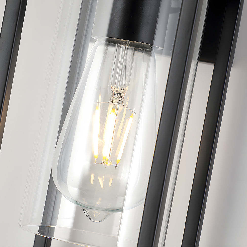 Black Iron Retro Glass Industrial Wall Sconce
