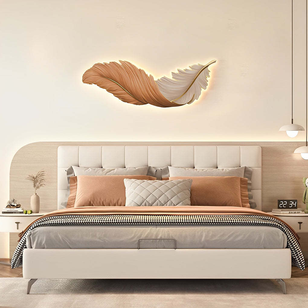 Luxury Creative Feathers USB DC5V Remote Control LED Modern Wall Lights-Lighom