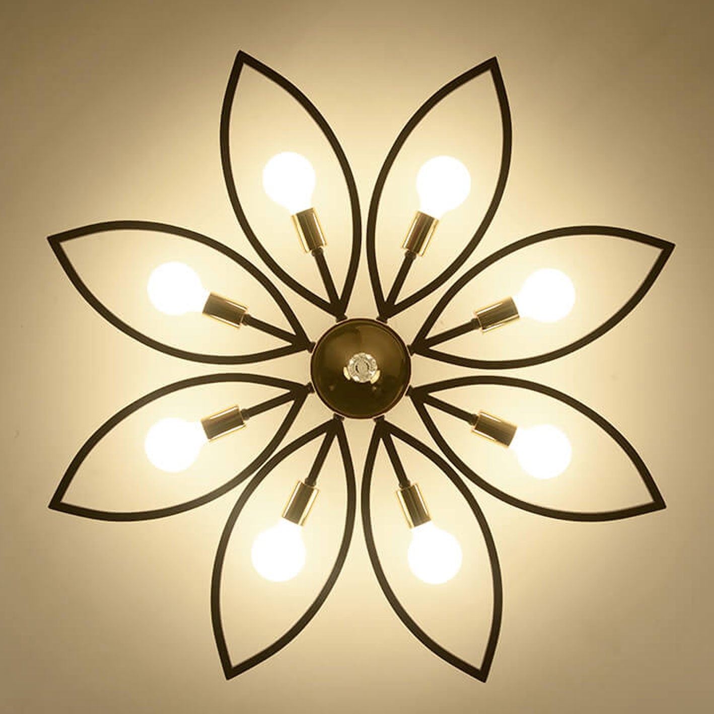 Nordic Wrought Iron Crystal 6/8-Light Flush Mount