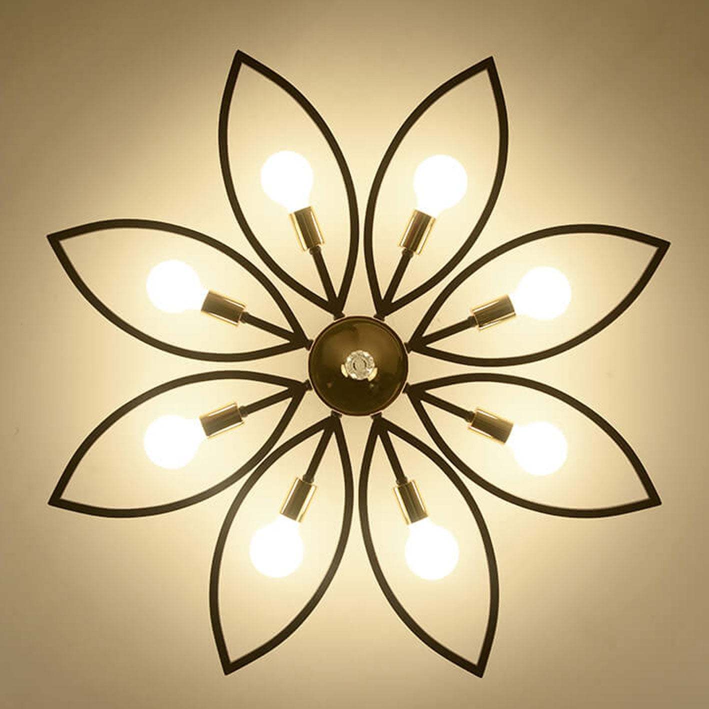 Nordic Wrought Iron Crystal 6/8-Light Flush Mount