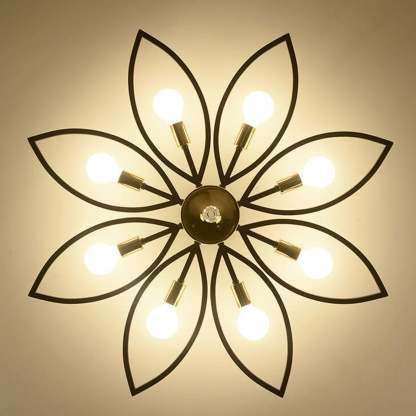 Nordic Wrought Iron Crystal 6/8-Light Flush Mount