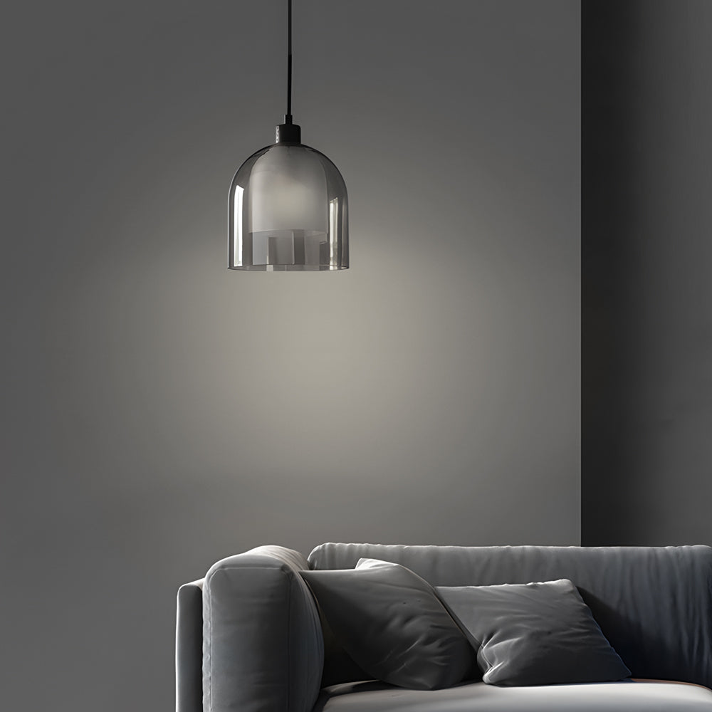 Double Glass Wood Brown Nordic Pendant Light